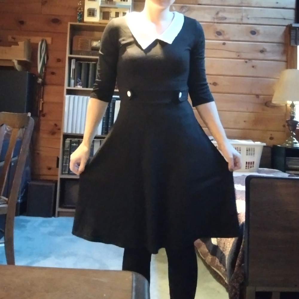 Wednesday Addams black white dress